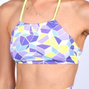 Zinke Sloane High Neck Bikini Top in Kaleidoscope